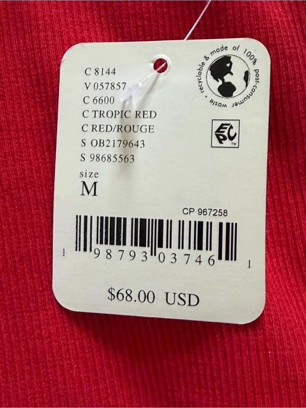 Free People Red Ribbed Cropped Tank Top - Picture 4 of 4